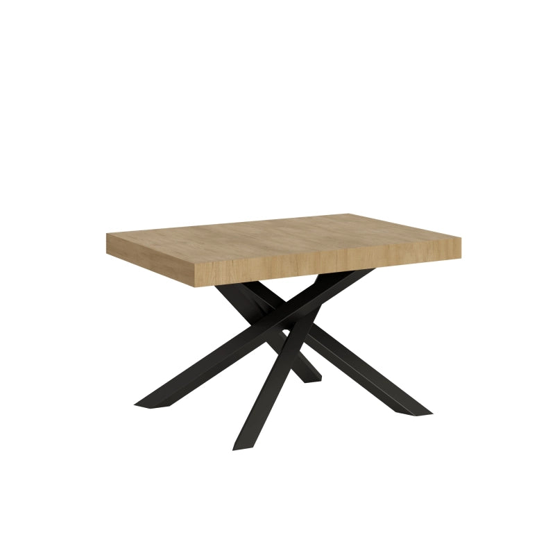 Tavolo allungabile 90x130/390 cm Volantis telaio Antracite - Quercia Natura