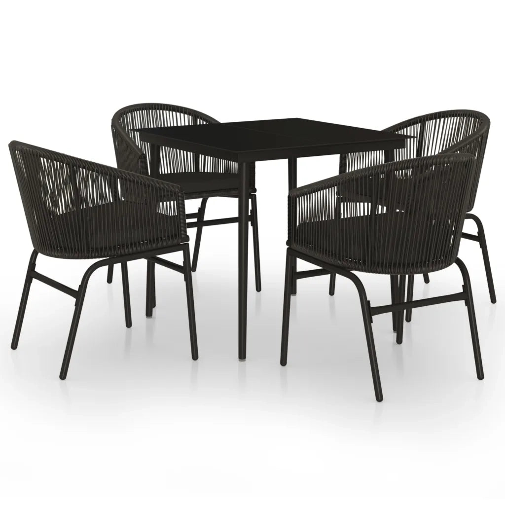 Set da Pranzo per Giardino 5 pz Nero cod mxl 48959