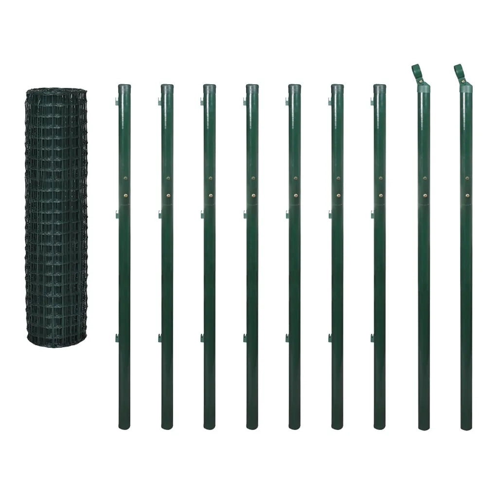 Recinzione Euro in Acciaio 10x1,7 m Verde 142378