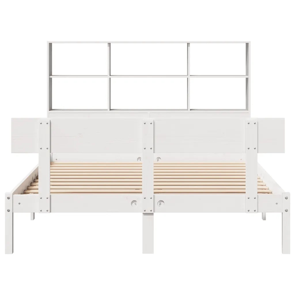 Letto Libreria senza Materasso Bianco 120x190 cm Legno di Pino 3321797