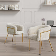 Sedia relax con design leggero di lusso in pelliccia sintetica bianca