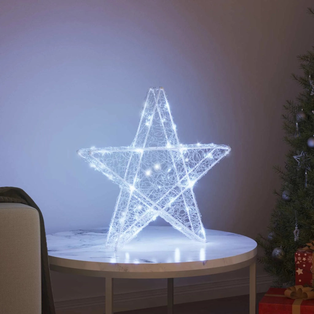 Stella 3D con 50 LED Bianco freddo 55 x 53.5 x 10 cm Acrilico
