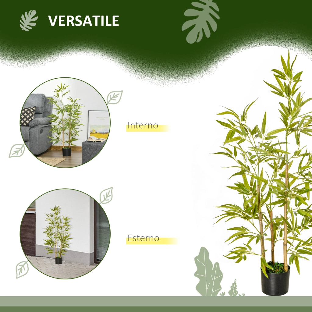 Pianta Artificiale Bamb¨´ 120cm ¨C zephmum ¨C Vaso con 336 Foglie