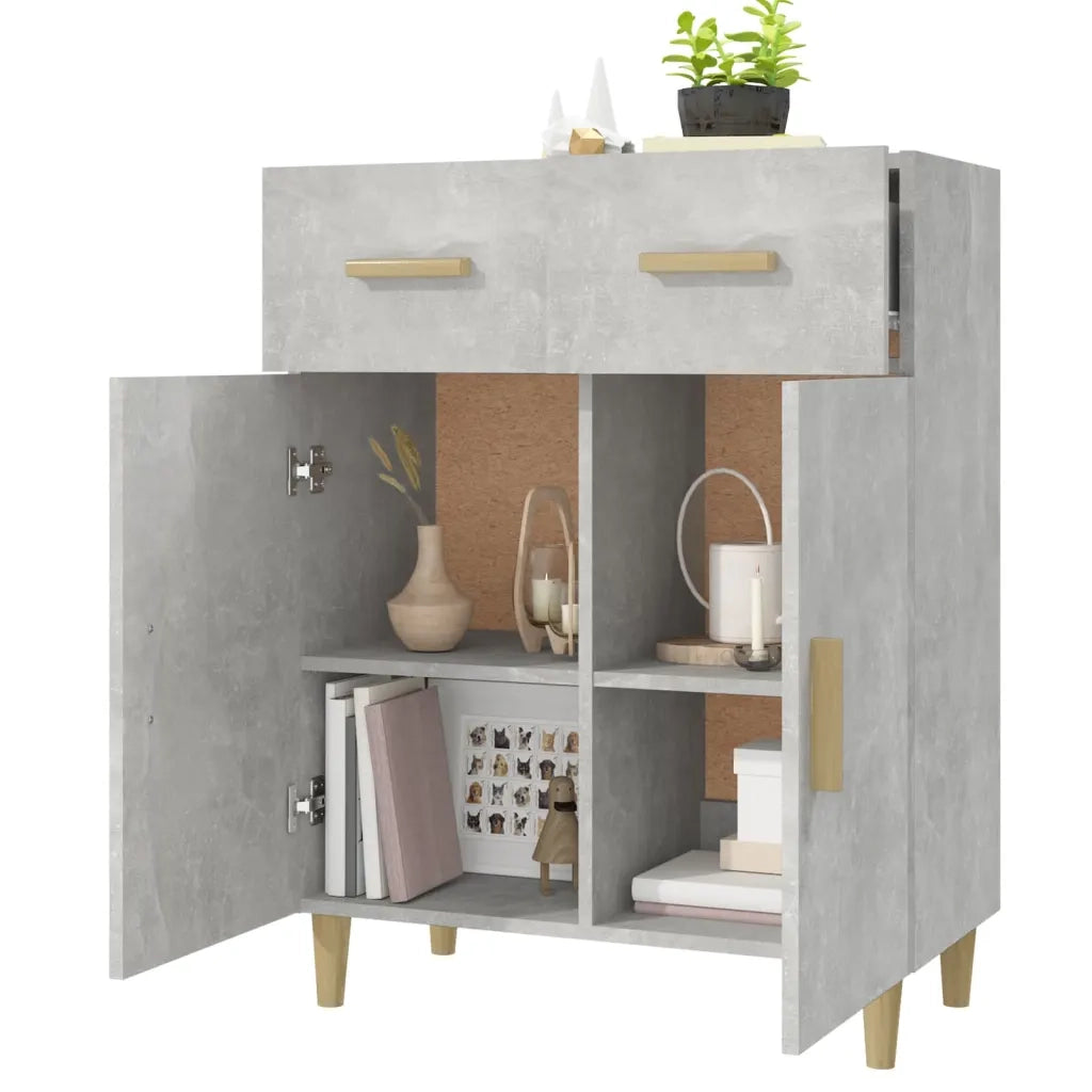 Credenza-Buffet-Armadio da cucina Grigio Cemento 69,5x34x89 cm in Legno Multistrato