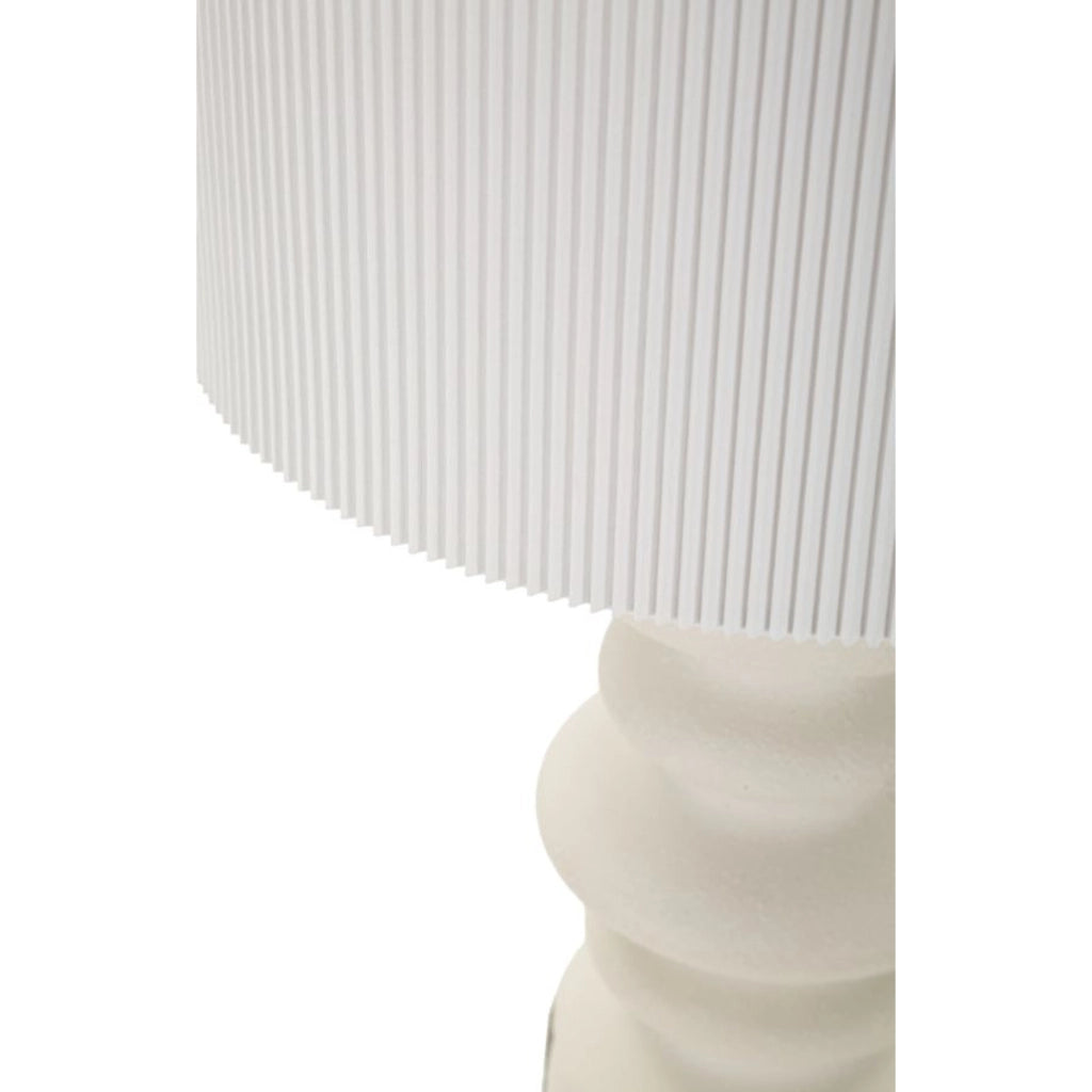 Lampada da tavolo Tribal in ceramica bianca e oro