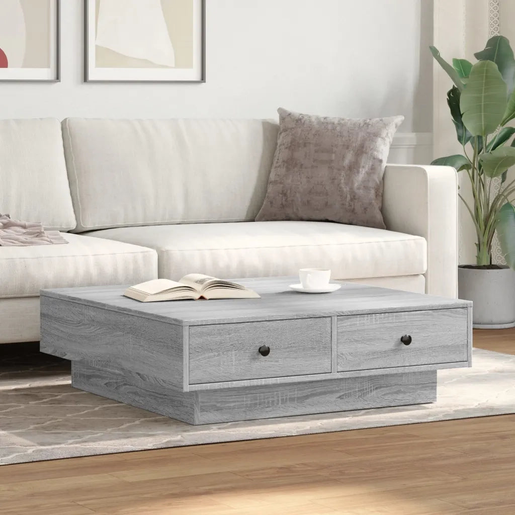 vidaXL Tavolino da Salotto Grigio Sonoma 90x90x28 cm Legno Multistrato