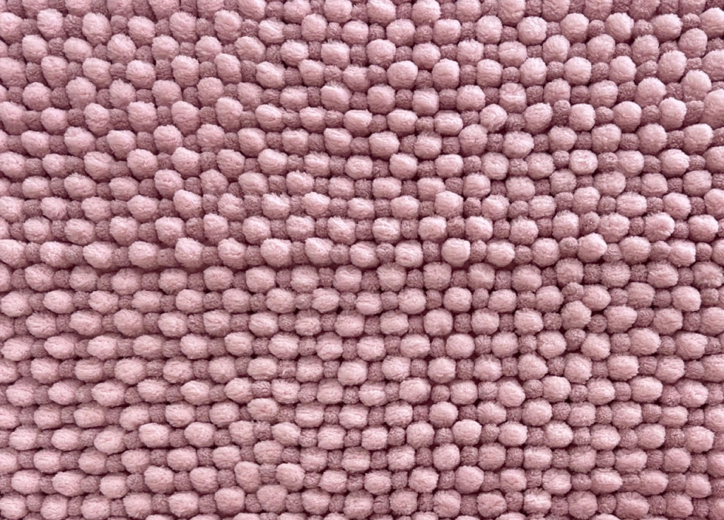 Tappeto Bagno Doccia Antiscivolo In Ciniglia Super Assorbente Modello Dots - 60x120 - Rosa