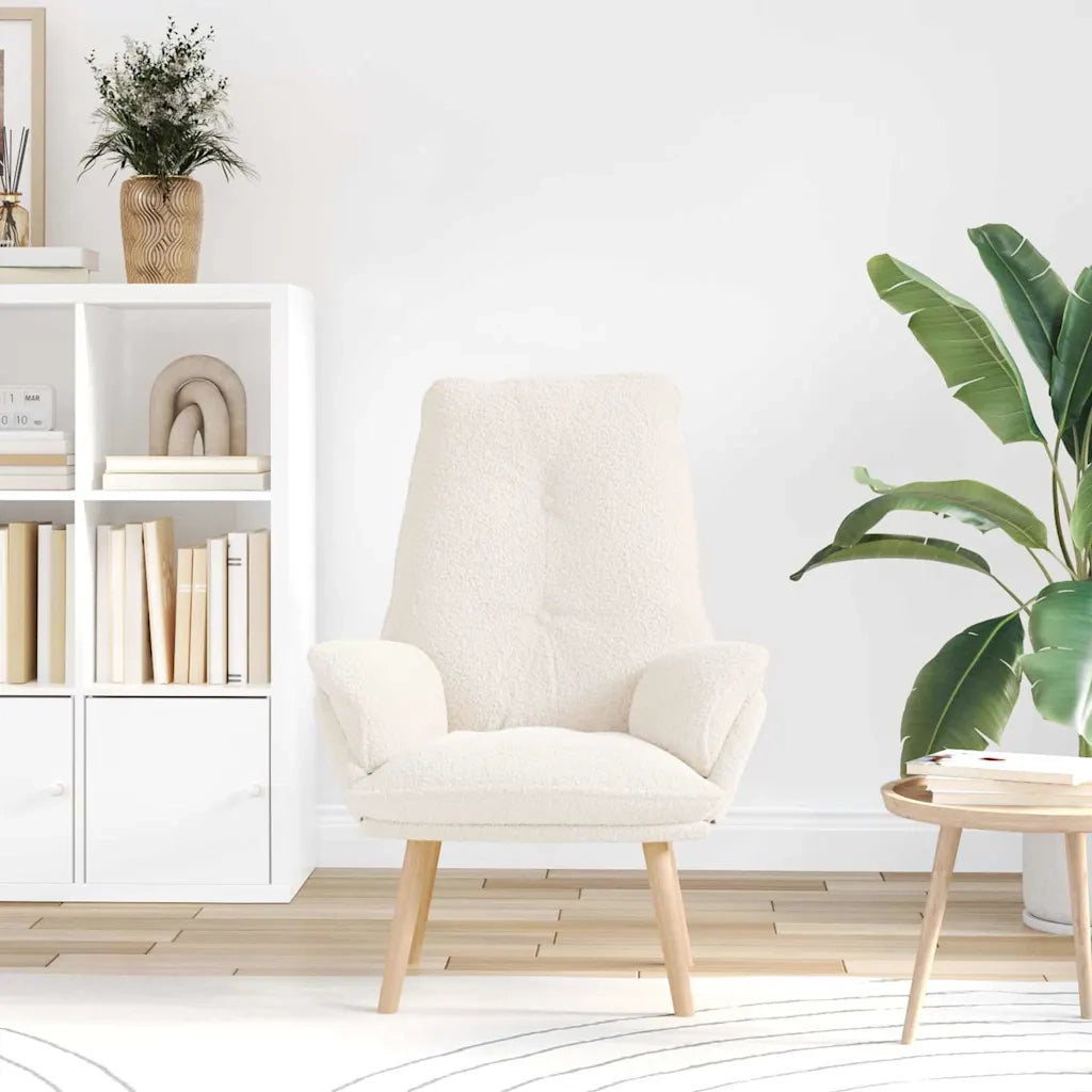 Poltrona | Sedia Relax Crema 69 x 74 x 93 cm Tessuto Sherpa