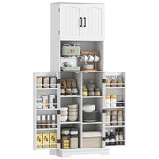 Mobile cucina alto 4 ante con ripiani regolabili e portaspezie ¨C Xylo ¨C Bianco 60x40x181,5cm