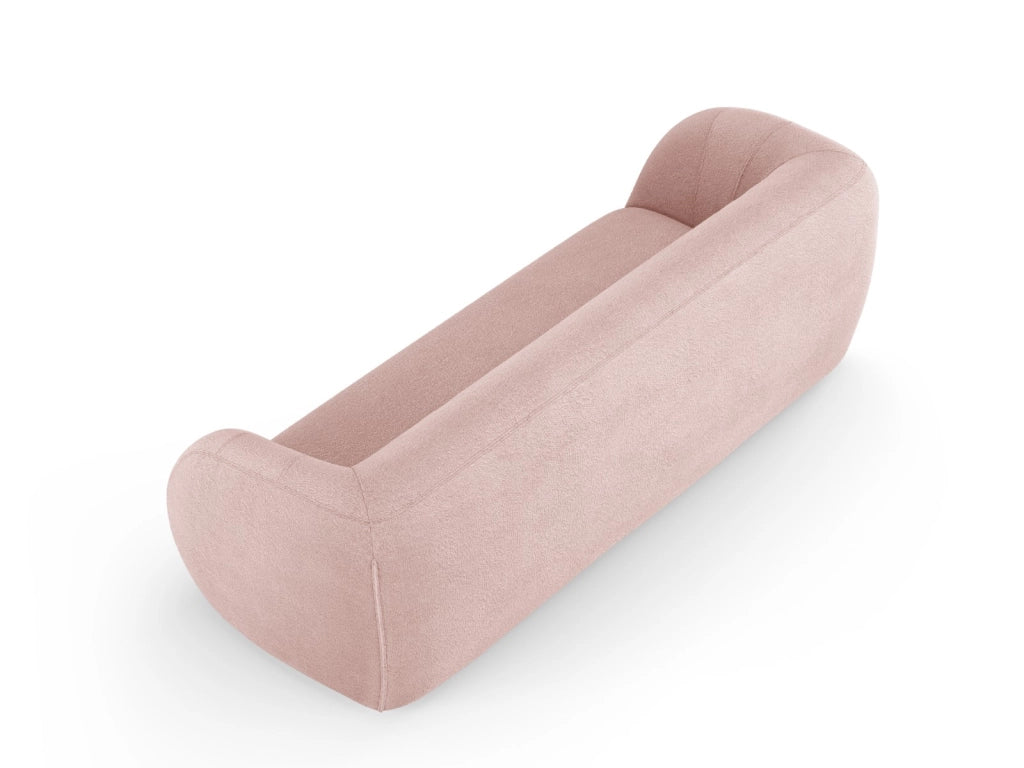 Cosmopolitan Design - Divano "Essen" 3 posti in bouclé rosa cipria 