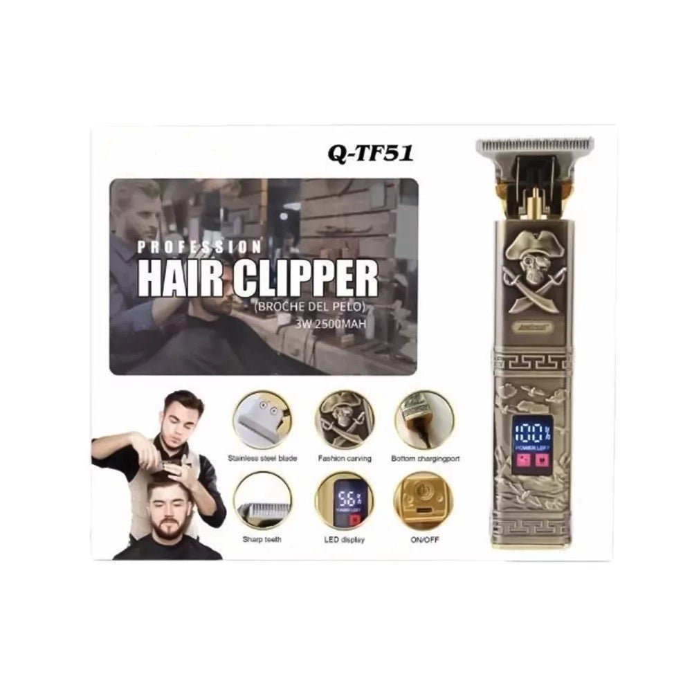 Trade Shop - Taglia Capelli Rasoio Elettrico Regola Barba 3 Pettini Ricaricabile Usb Q-tf51 -