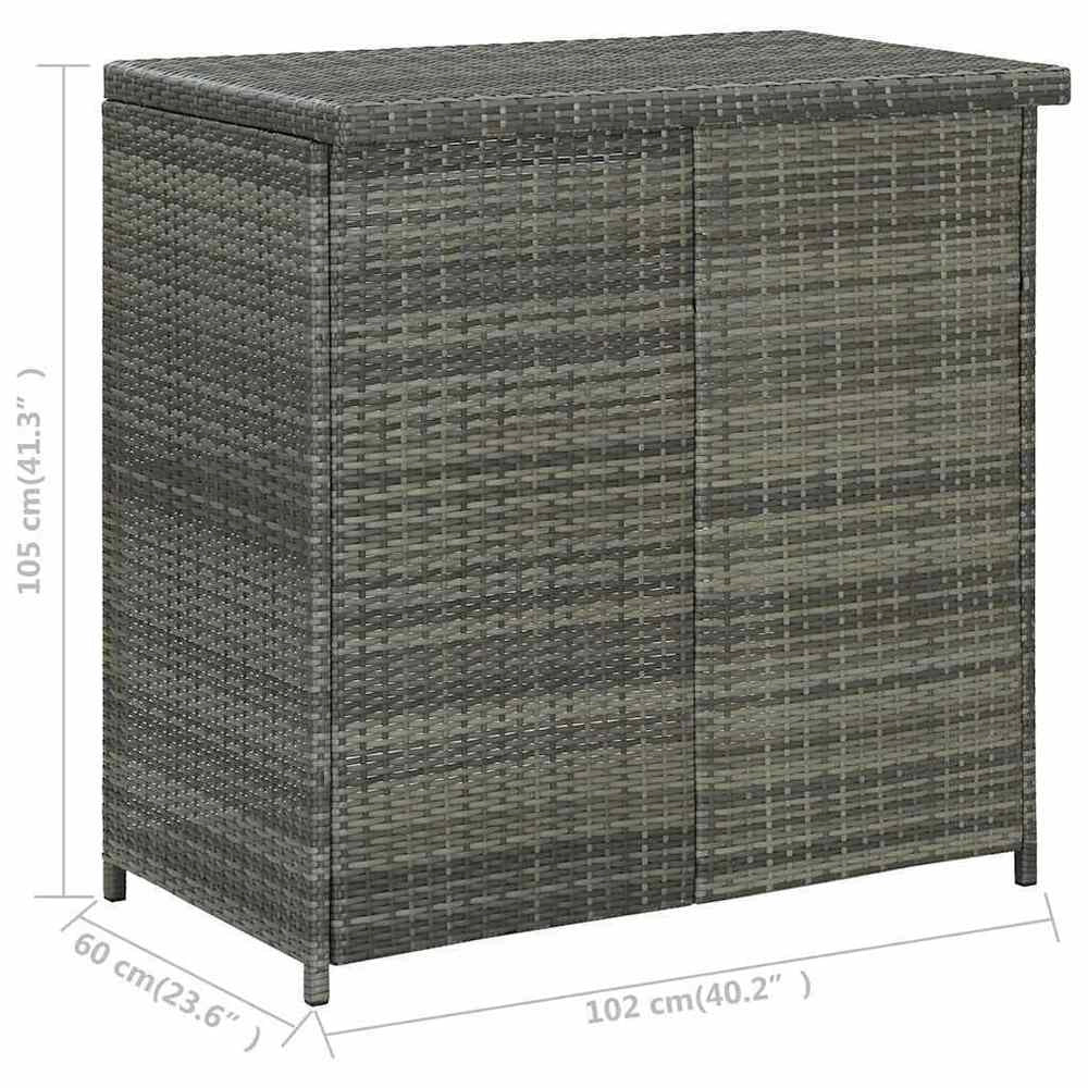 3 Pcs. Bar Set Poly Rattan Gray
