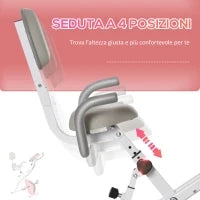 Cyclette Pieghevole 2 in 1, Resistenza Magnetica Regolabile 8 Livelli, Cyclette da Casa Silenziosa con Sensore di Frequenza Cardiaca, Elastici per Braccia, Schermo LCD, Volano 2.5kg, Rosa