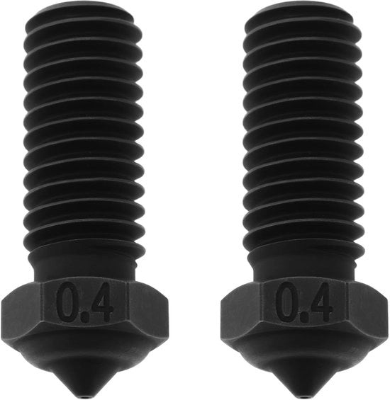 Nozzle 0,4mm - 2 Pezzi - Acciaio Inox - M6 - Compatibile con QIDI X-SMART3/X-PLUS3/X3 - Resistente allo Sfregamento e alla Temperatura Alta - Nozzle per Stampante 3D