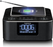 Radio DAB+ e FM - 20 Preset - Funzione Stand-by - 2 x 2 Watt RMS - LCD - USB e Ricarica QI - Nero