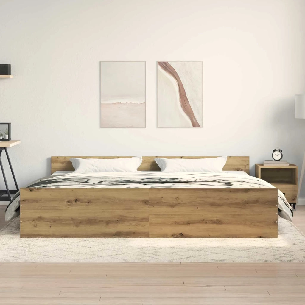 Struttura del letto Rovere artigianale 203 x 203 x 50 cm 3329304