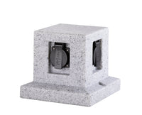 Torretta 4 Spine Shuko da Esterno  IP44 in Poliestere Grigio