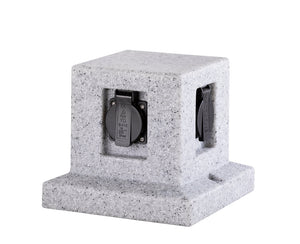 Torretta 4 Spine Shuko da Esterno  IP44 in Poliestere Grigio