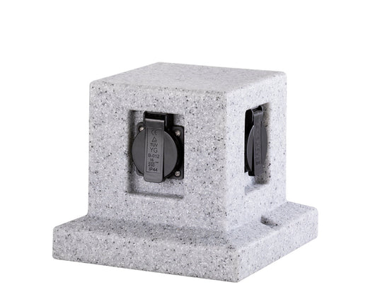 Torretta 4 Spine Shuko da Esterno  IP44 in Poliestere Grigio