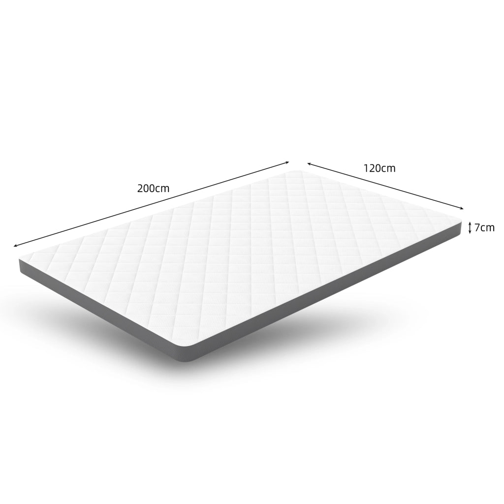 Materasso 120 × 200 cm H3 in schiuma a 7 zone, certificato OEKO-TEX, bianco e grigio