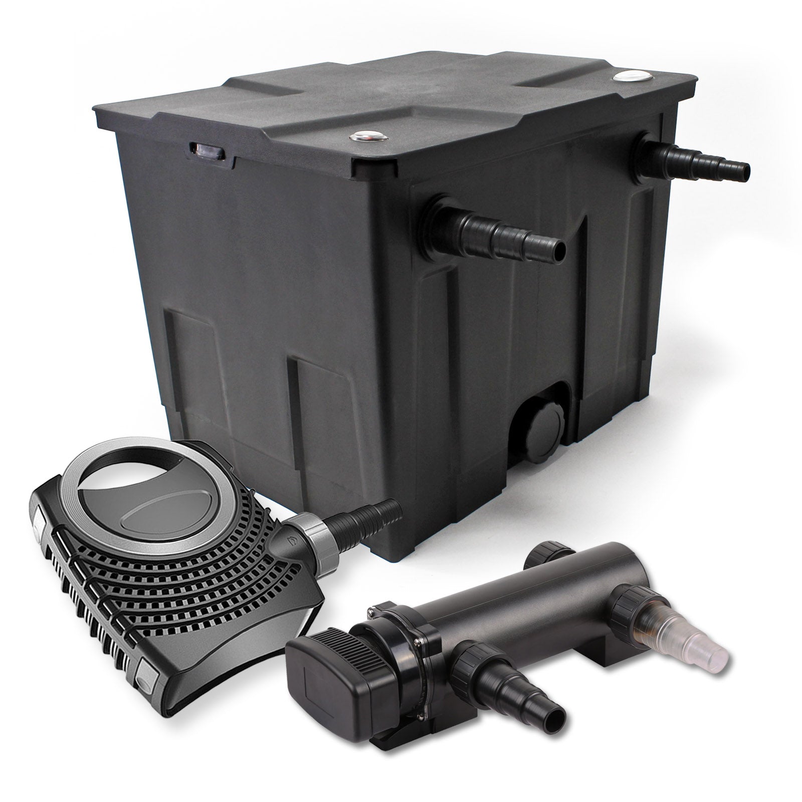 Set Filtro a 1 camera laghetto 12000l con Chiarificatore UVC 18W 3ª serie e Pompa NEO7000 50W