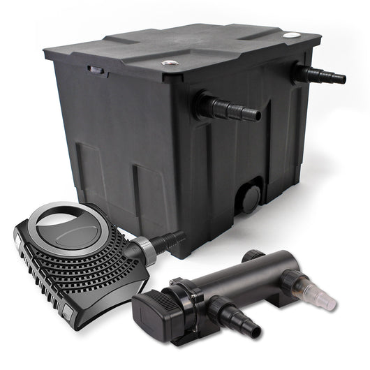 Set Filtro a 1 camera laghetto 12000l con Chiarificatore UVC 18W 3ª serie e Pompa NEO7000 50W