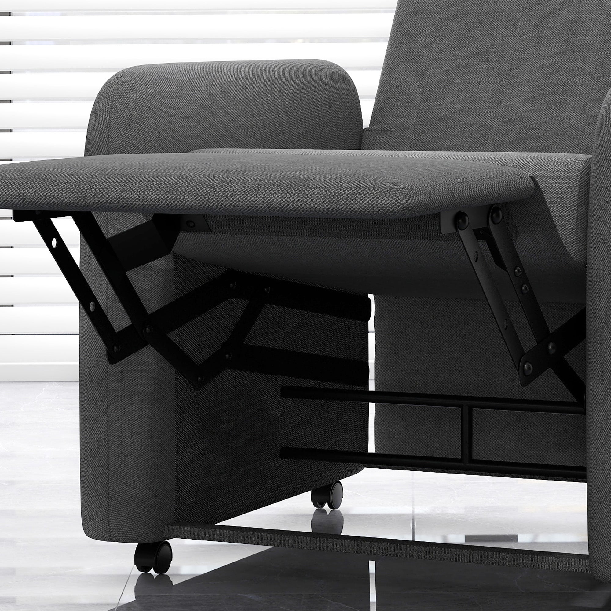 Poltrona Relax  Reclinabile 115° max con Poggiapiedi 76x78,5x102 cm Grigio