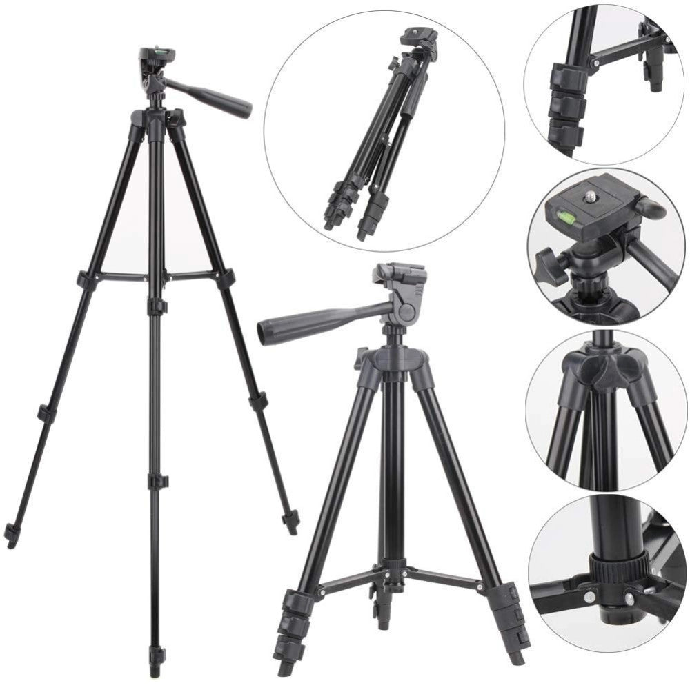 Trade Shop - Treppiedi Cavalletto Cellulare Smartphone Camera Videocamera Alluminio 360 -