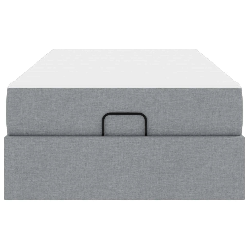 Struttura letto con materasso 2 pcs Grigio chiaro Tessuto