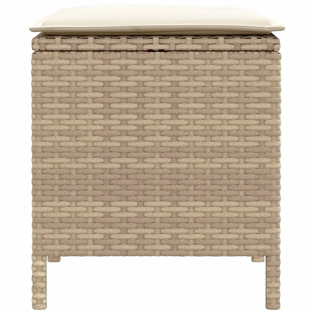 Poggiapiedi da Giardino 2 Pezzo Beige e Crema 38 x 38 x 45 cm