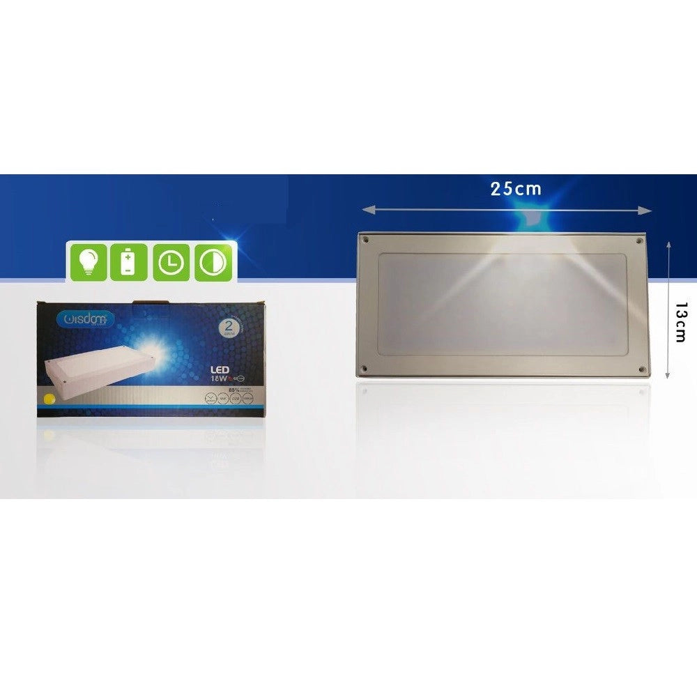 Trade Shop - Applique Led 18 W Slim A Parete Rettangolare Luce Naturale Fredda Calda Xc-9043 -