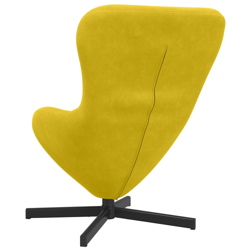 Poltrona a uovo  in velluto giallo