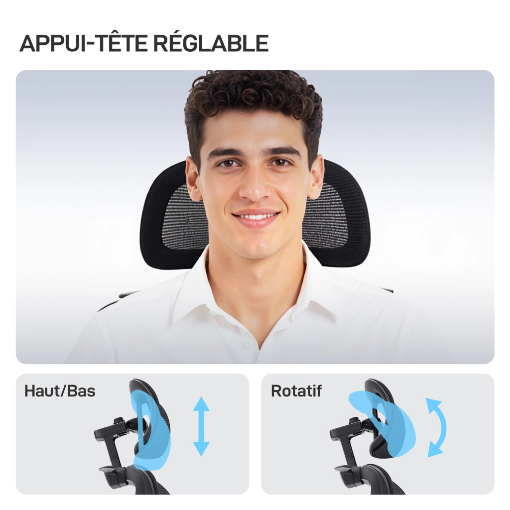 Sedia da ufficio ergonomica ¨C zephmum ¨C nero, 73x75x128 cm
