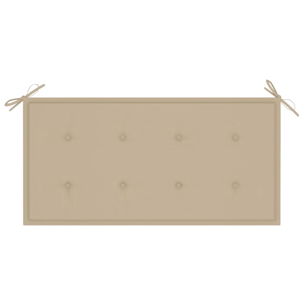 Panca da giardino mobili da esterno per patio mobili da terrazza con cuscino beige 112 x 55 x 94 cm legno massello di teak 02_0011466