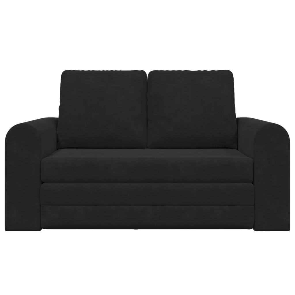 Divano letto a terra 2 in 1 nero 148x71x83 cm in tessuto