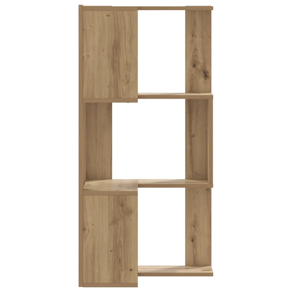 Libreria Angolare 3Ripiani Rovere Artigianale 50x50x102cm Legno 852599