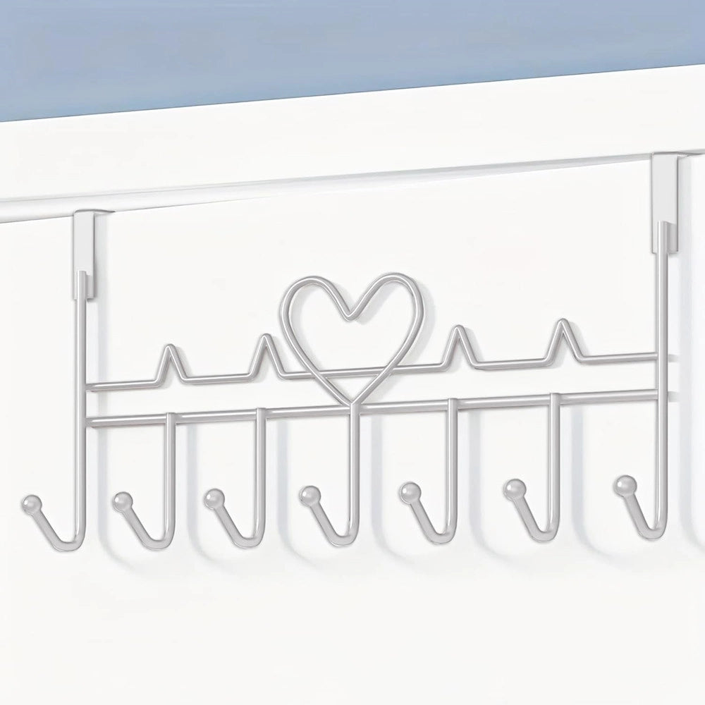 Trade Shop - Appendiabiti Da Porta Forma Cuore Ganci Per Cappotti Asciugamani Borse Organizzatore Casa -
