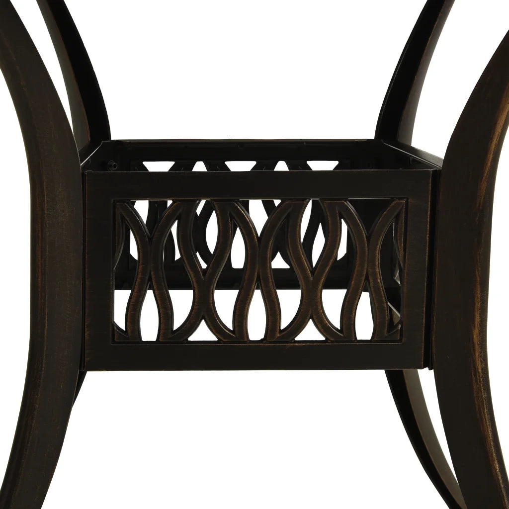 Tavolo da Giardino Bronzo 90x90x74 cm in Alluminio Pressofuso cod mxl 34375