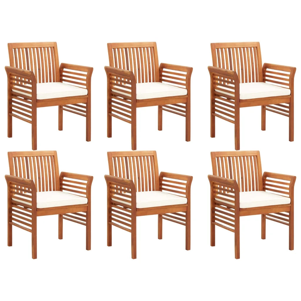 Set da Pranzo da Giardino 7 pz con Cuscini Massello di Acacia 278899