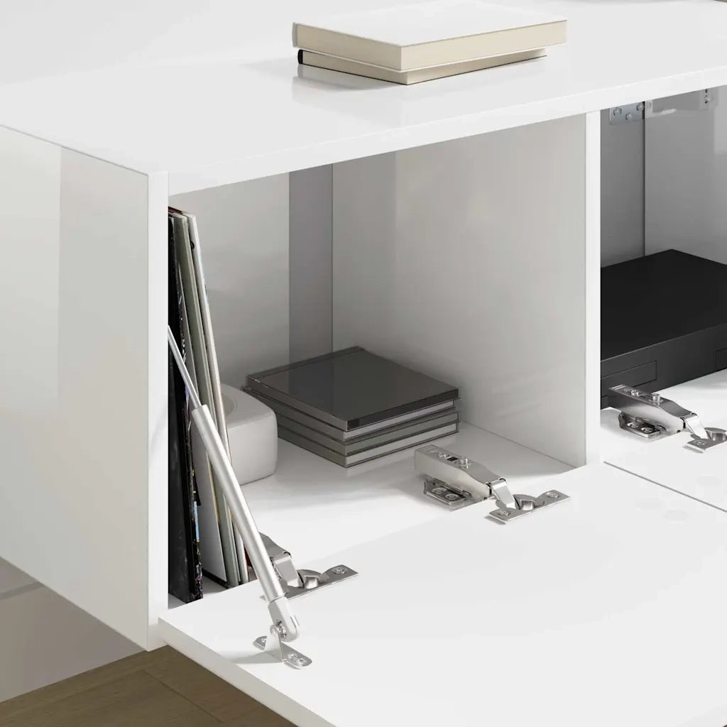 Mobile TV da parete 2 pcs Bianco Lucido 78,5 x 31 x 29,5 cm 892218