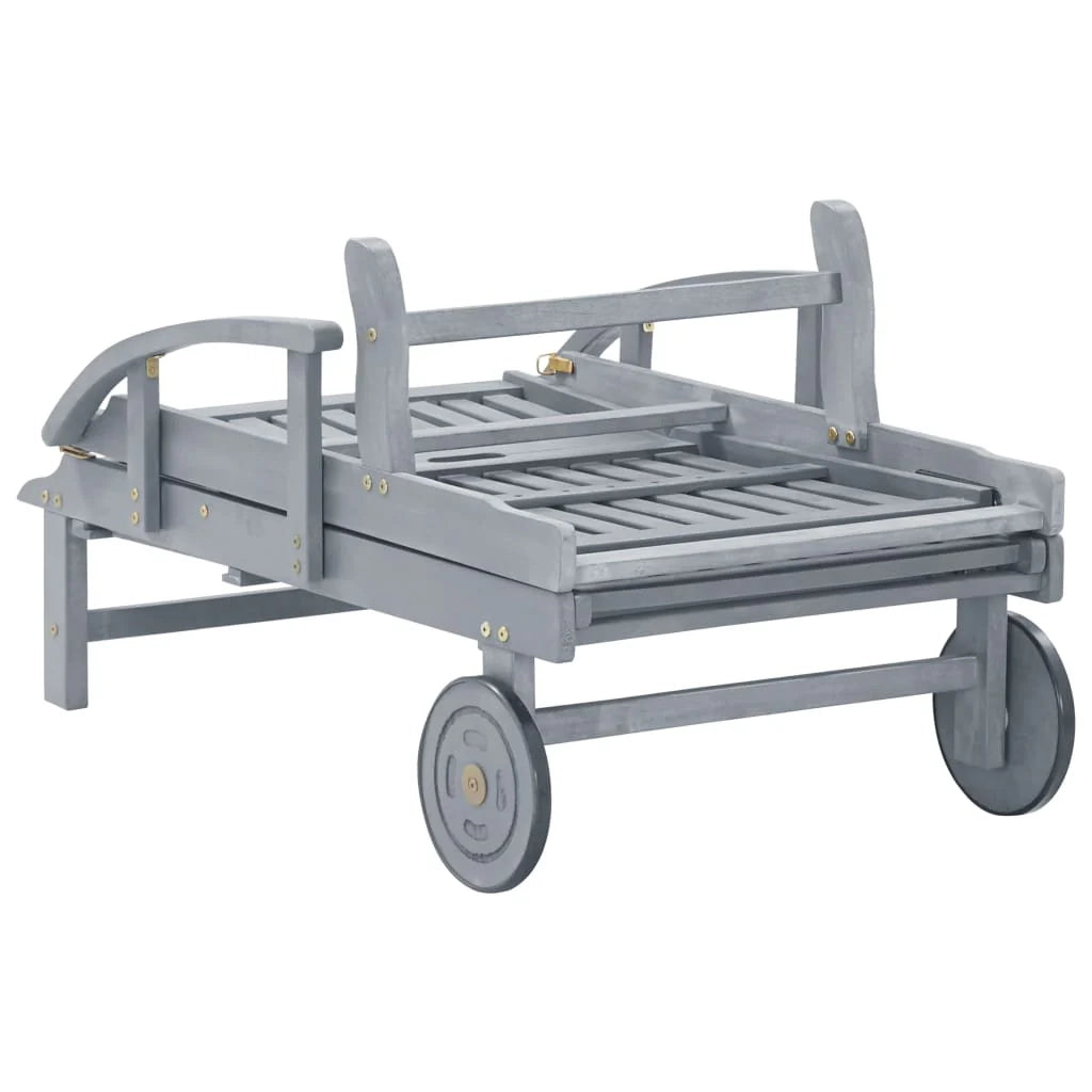 Lettino prendisole sedia a sdraio lettino prendisole letto da giardino mobili da esterno per patio con cuscino legno massello di acacia 02_0012406