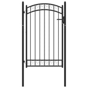 Cancello per Recinzione ad Arco in Acciaio 100x150 cm Nero 146370