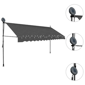 Tenda da Sole Retrattile Manuale con LED 400 cm Antracite cod mxl 6148