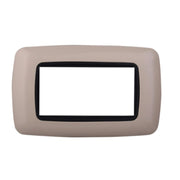 Placca Plastica Bombata Serie Space 4P Colore Sabbia Compatibile Con Bticino Living International