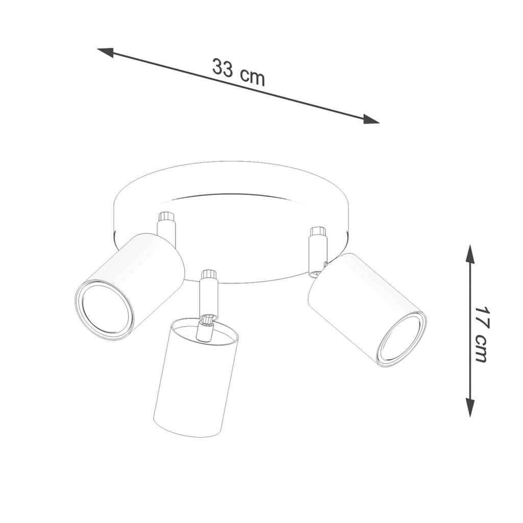 Plafoniera spot tubi 3 luci bianca GU10 Pure Lume JUNGLO