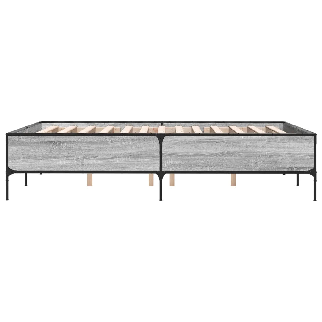 Giroletto-Struttura Letto Grigio Sonoma 135x190 cm in Legno Multistrato Metallo 645140