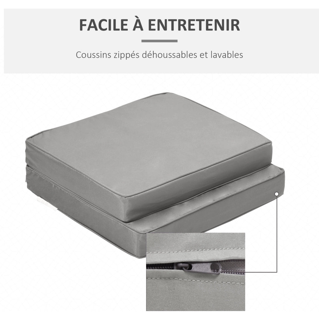 Cuscino per Poltrona da Giardino ¨C zephmum ¨C Grigio Chiaro 56x52/56x46cm