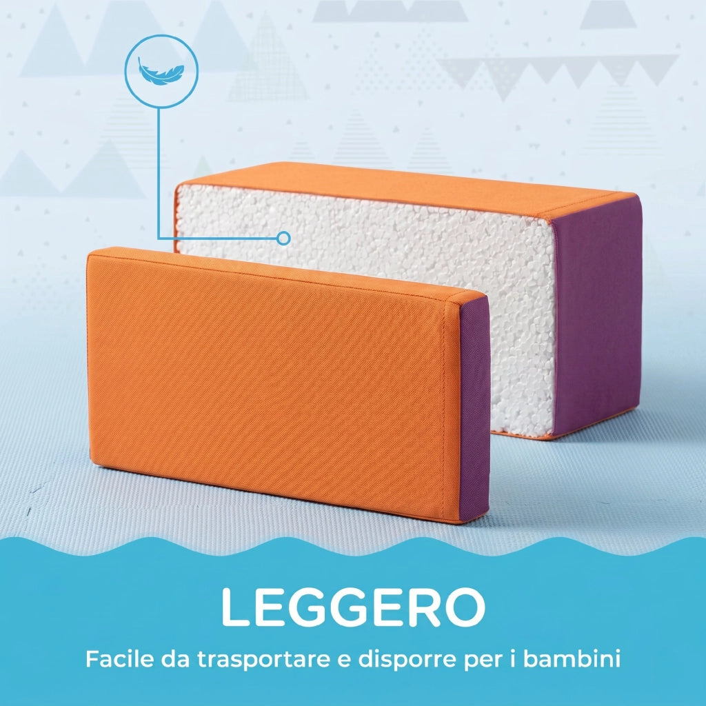 Set 7 Costruzioni Morbide per Bambini da 1-3 Anni in Schiuma e Pelle PU Multicolore