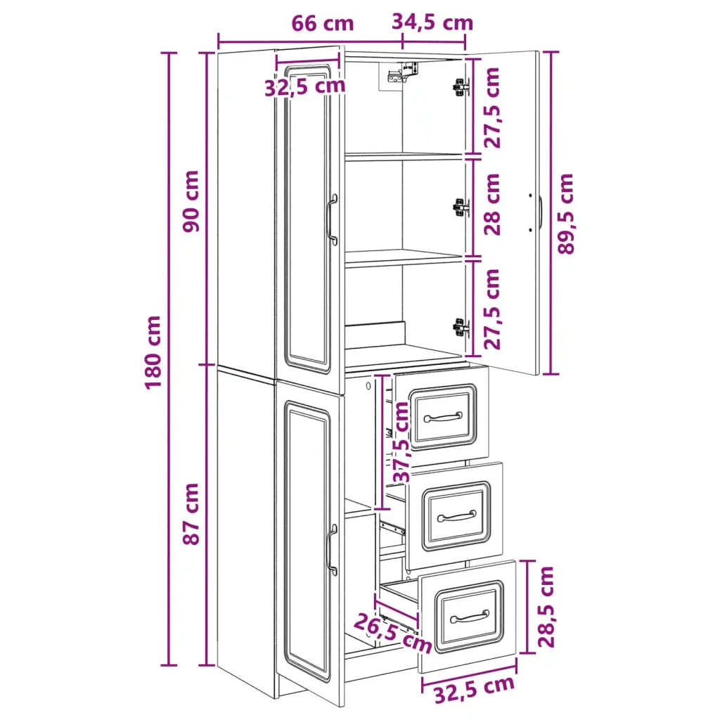 Set di armadi 2 pz Rovere Artigianale Legno ingegnerizzato 3416987