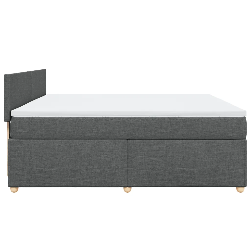 Giroletto a Molle con Materasso Grigio Scuro 180x200 cm Tessuto
